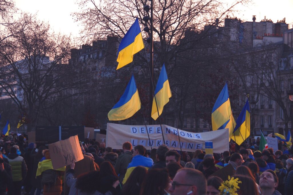Une manifestation contre la guerre d'Ukraine